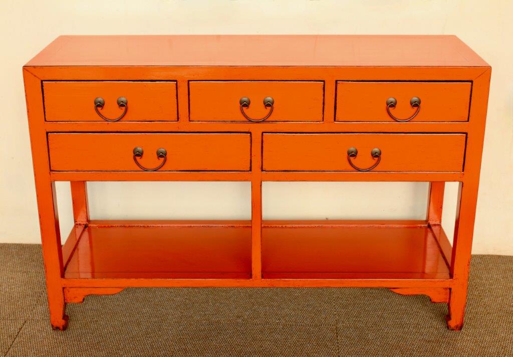 Orange 5 Drawer Buffet